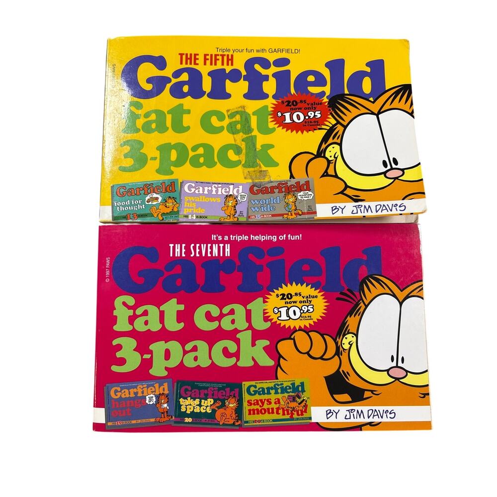 Garfield Fat cat 3 pack bundle comic book lot of 2 Volume 5&7 Jim Davis 90s